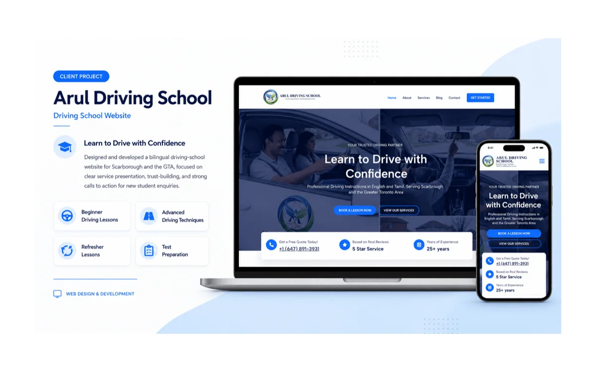 Arul Driving School project screenshot